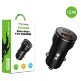 AmpNergy Speedemon 12W Fast Dual-Port Car Charger - Black
